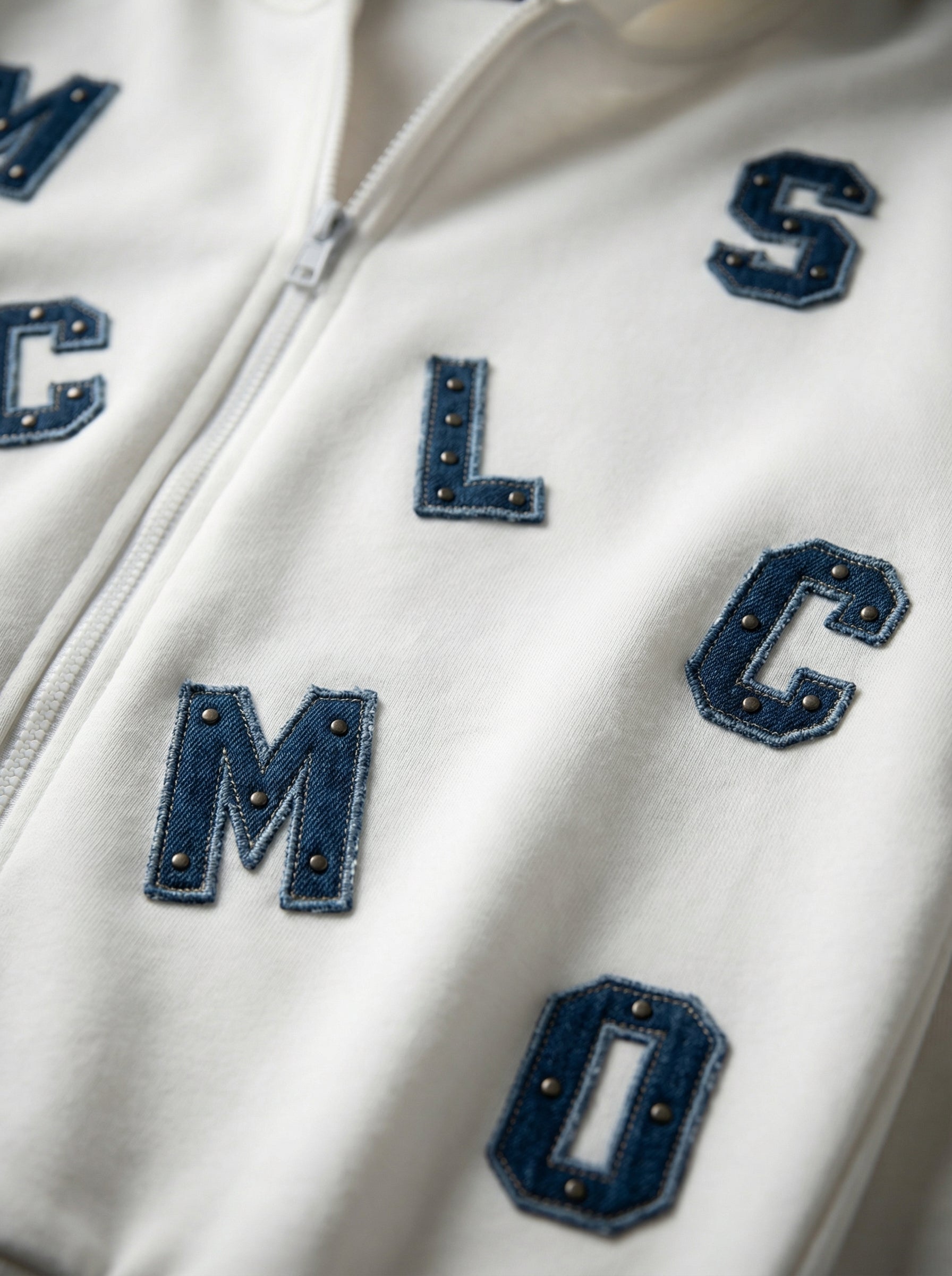 Scattered Letter Zip-Up Hoodie