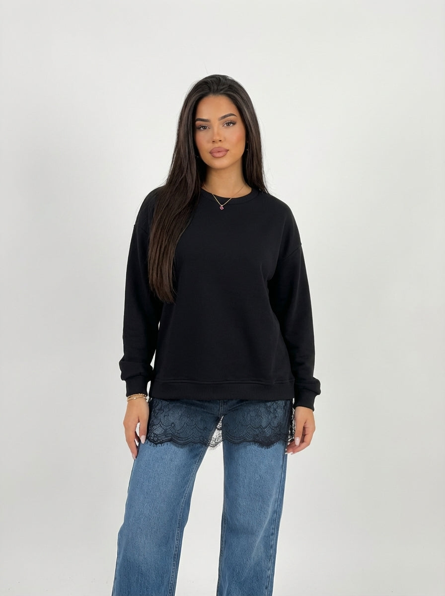 Essential Lace Hem Sweatshirt