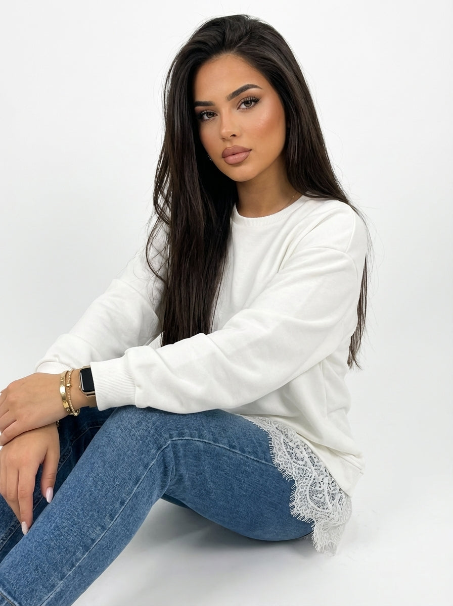 Essential Lace Hem Sweatshirt