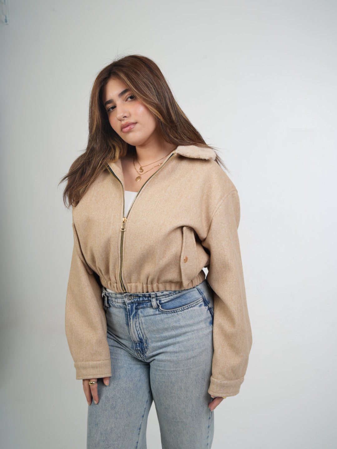 Nude Luxe Cropped Jacket