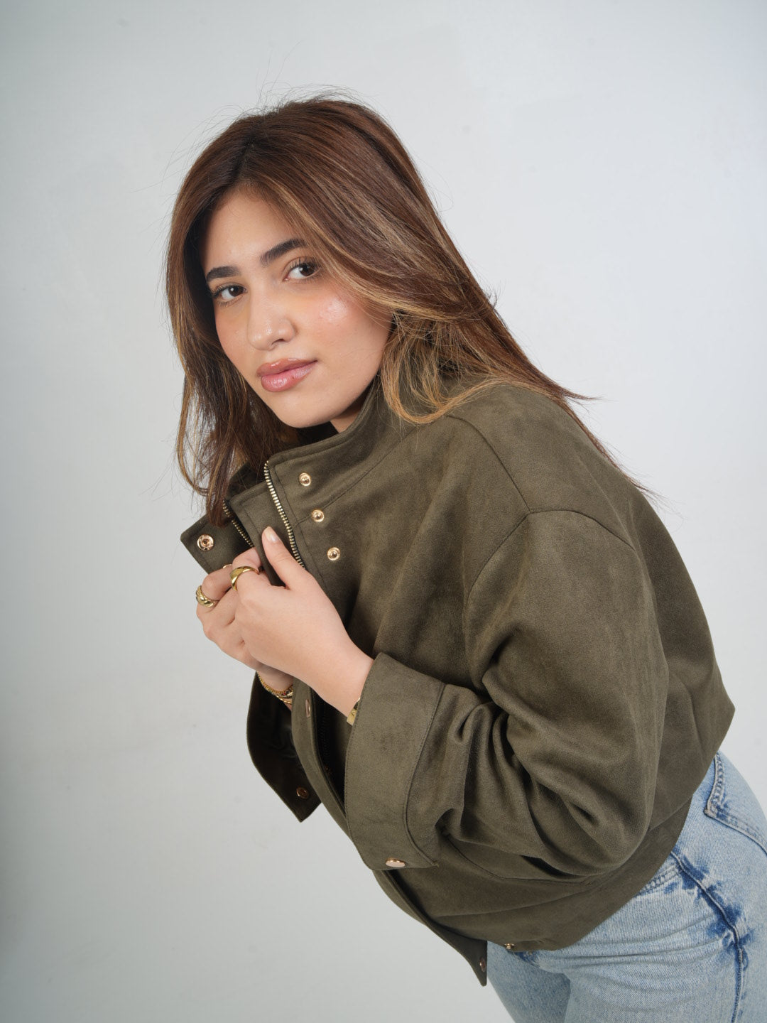 Olive Essence suede Jacket