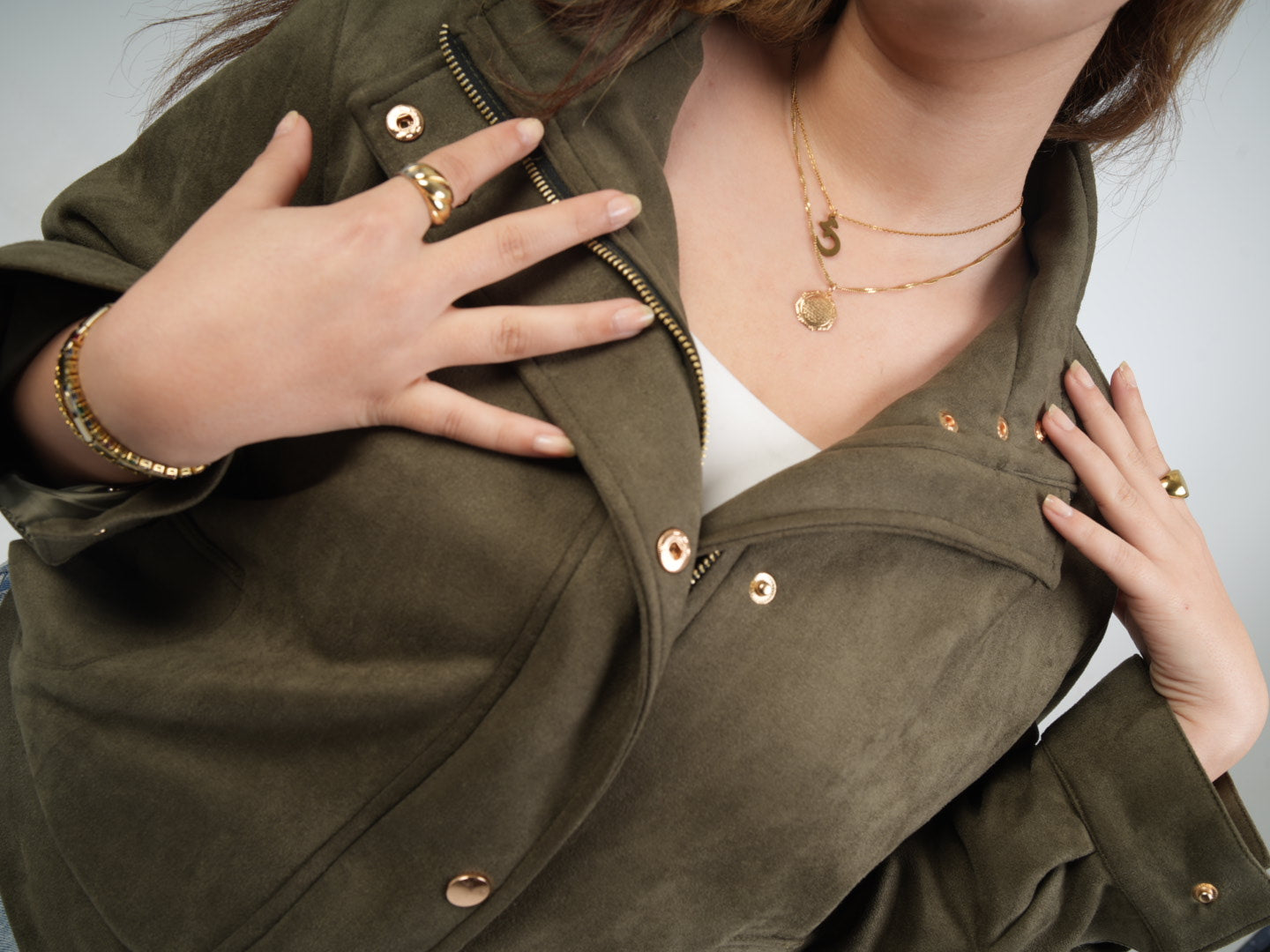 Olive Essence suede Jacket