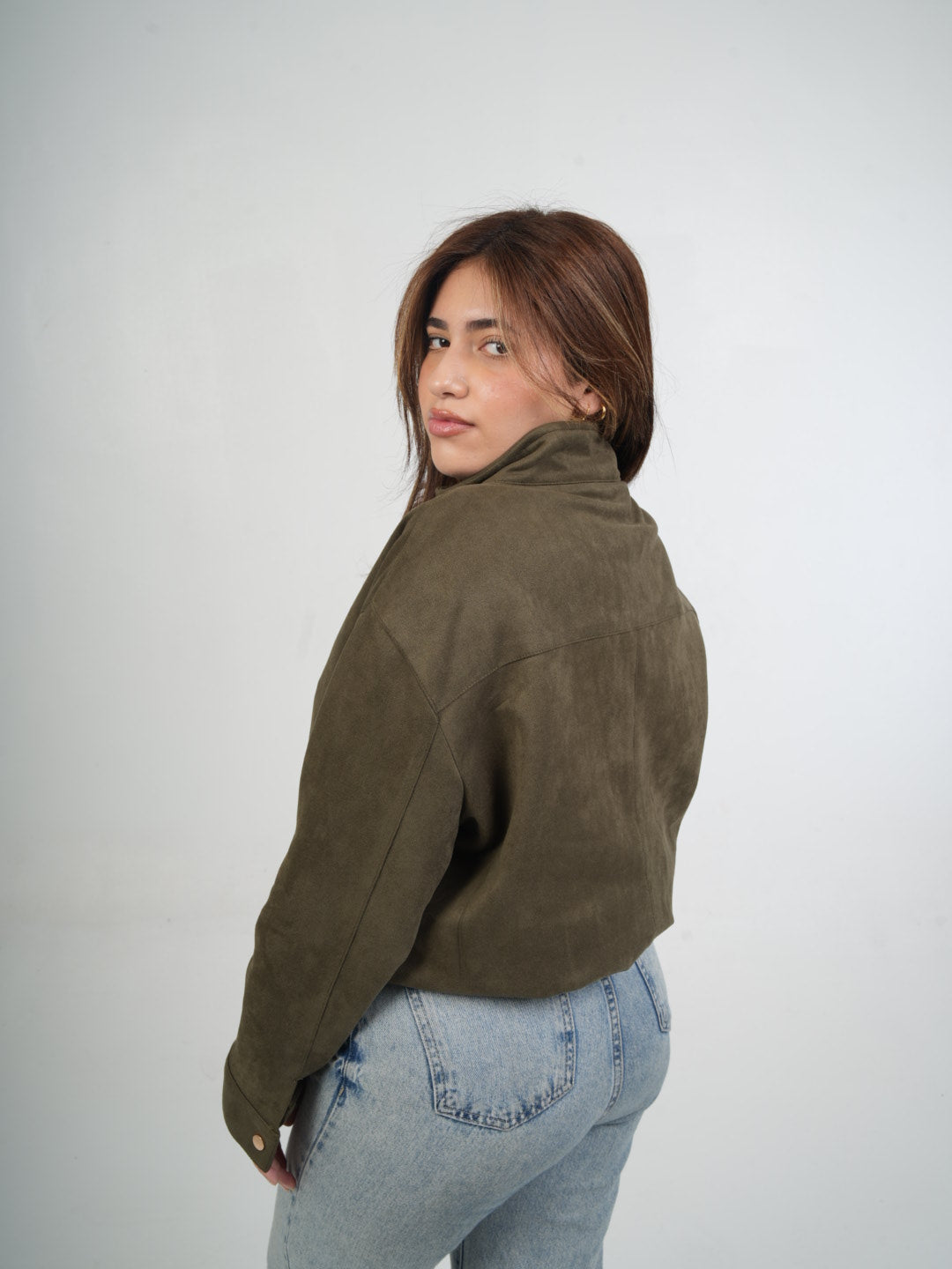 Olive Essence suede Jacket