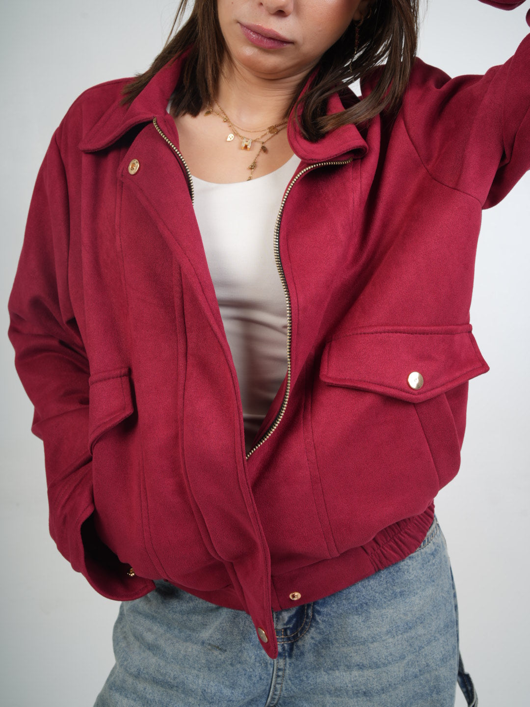 Luxe Cropped Suede Jacket