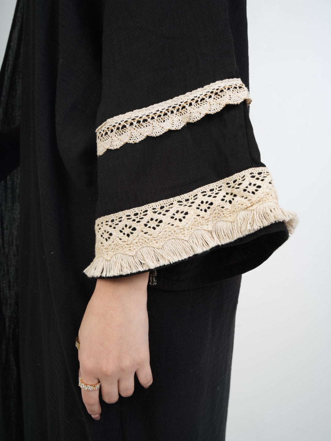 Layali Lace Trim Kaftan