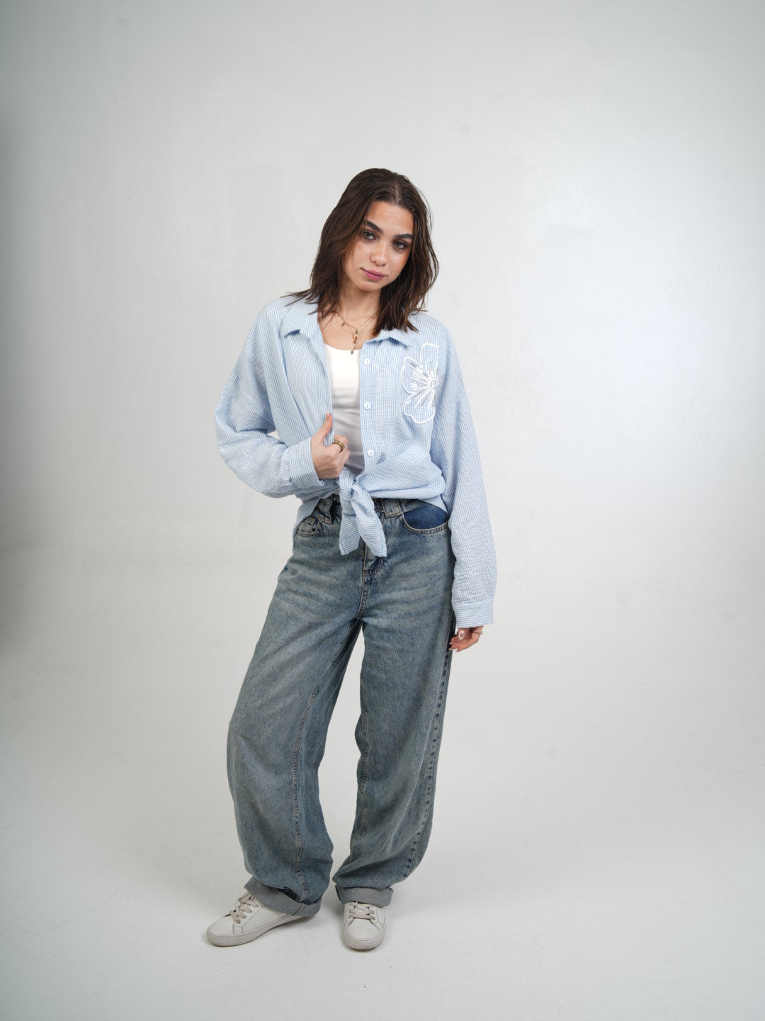 Blush Stripe Linen Blouse