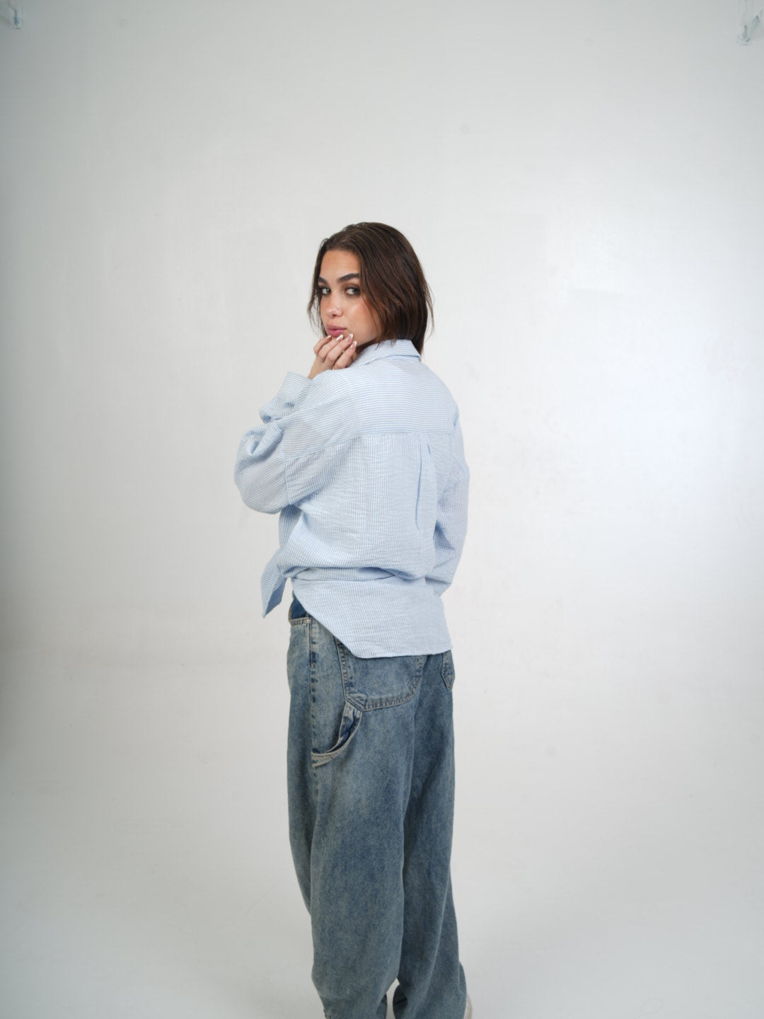 Blush Stripe Linen Blouse