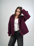 Plum Edge Button-Up Jacket