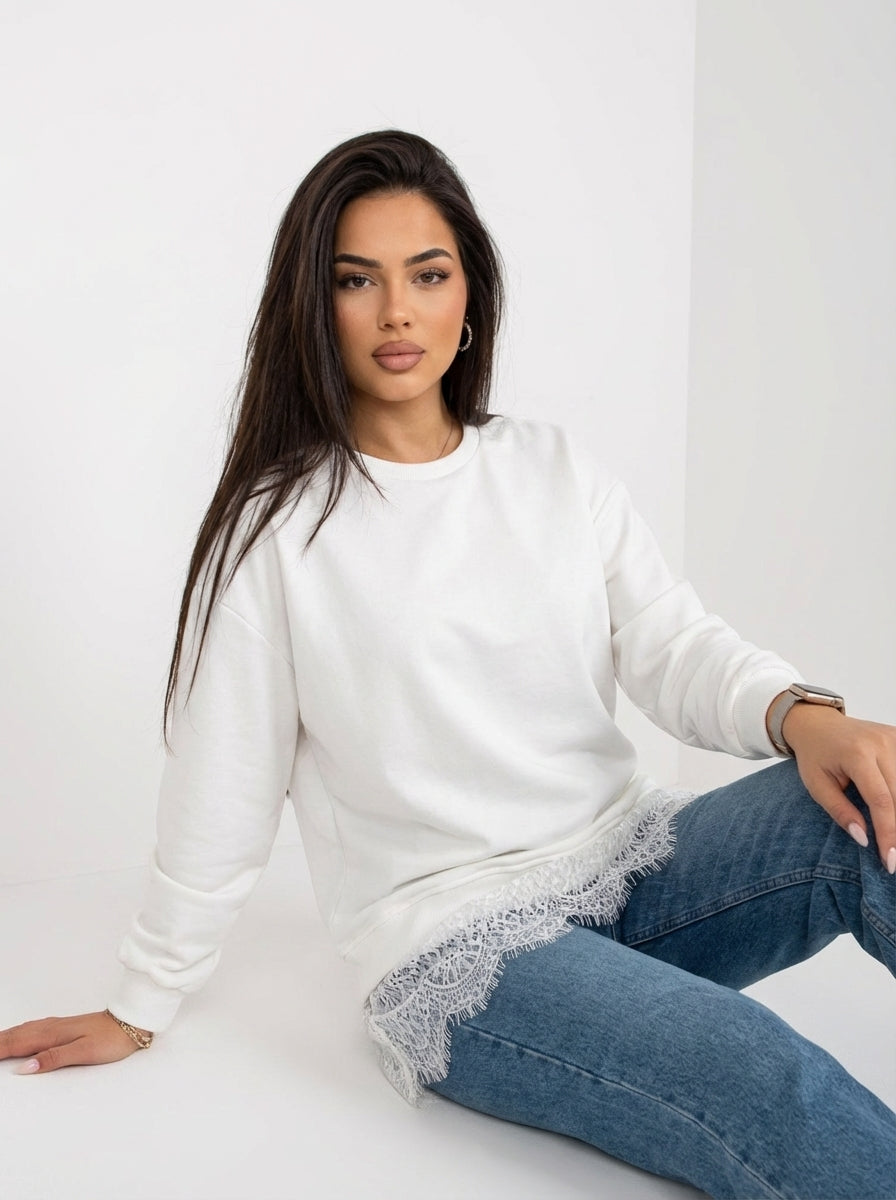 Essential Lace Hem Sweatshirt